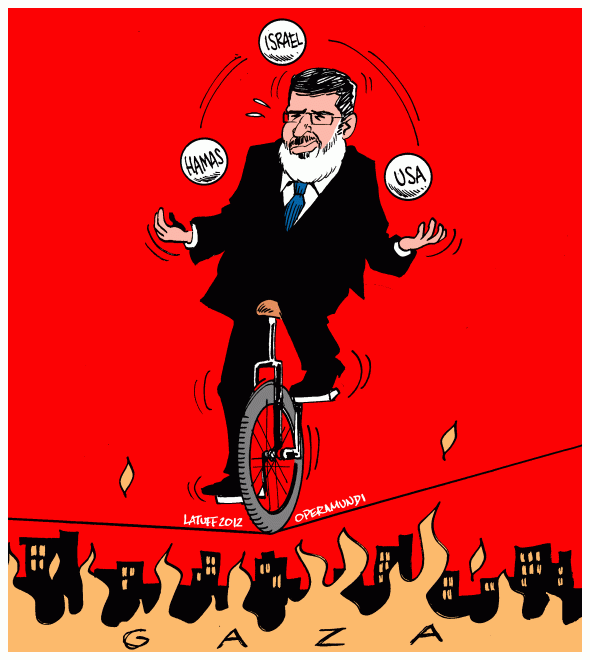 صور  كاريكاتير كارلوس لاتوف,صور كارلوس لاتوف عن غزة ومحمد مرسى Morsi-the-equilibrist