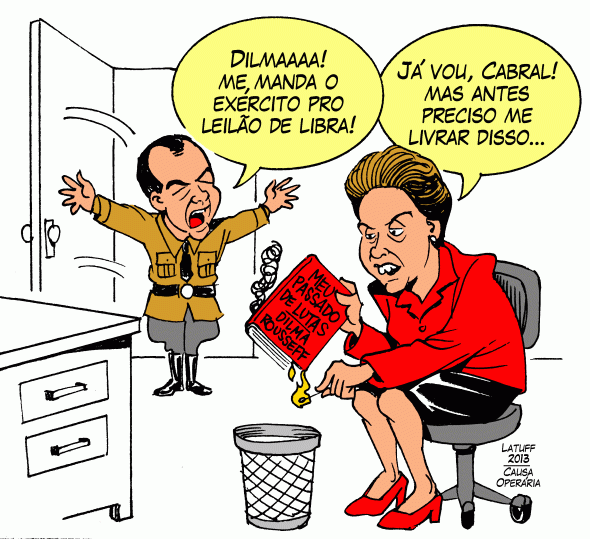 Dilma atende Cabral e vai enviar exercito ao leilao de Libra no RJ