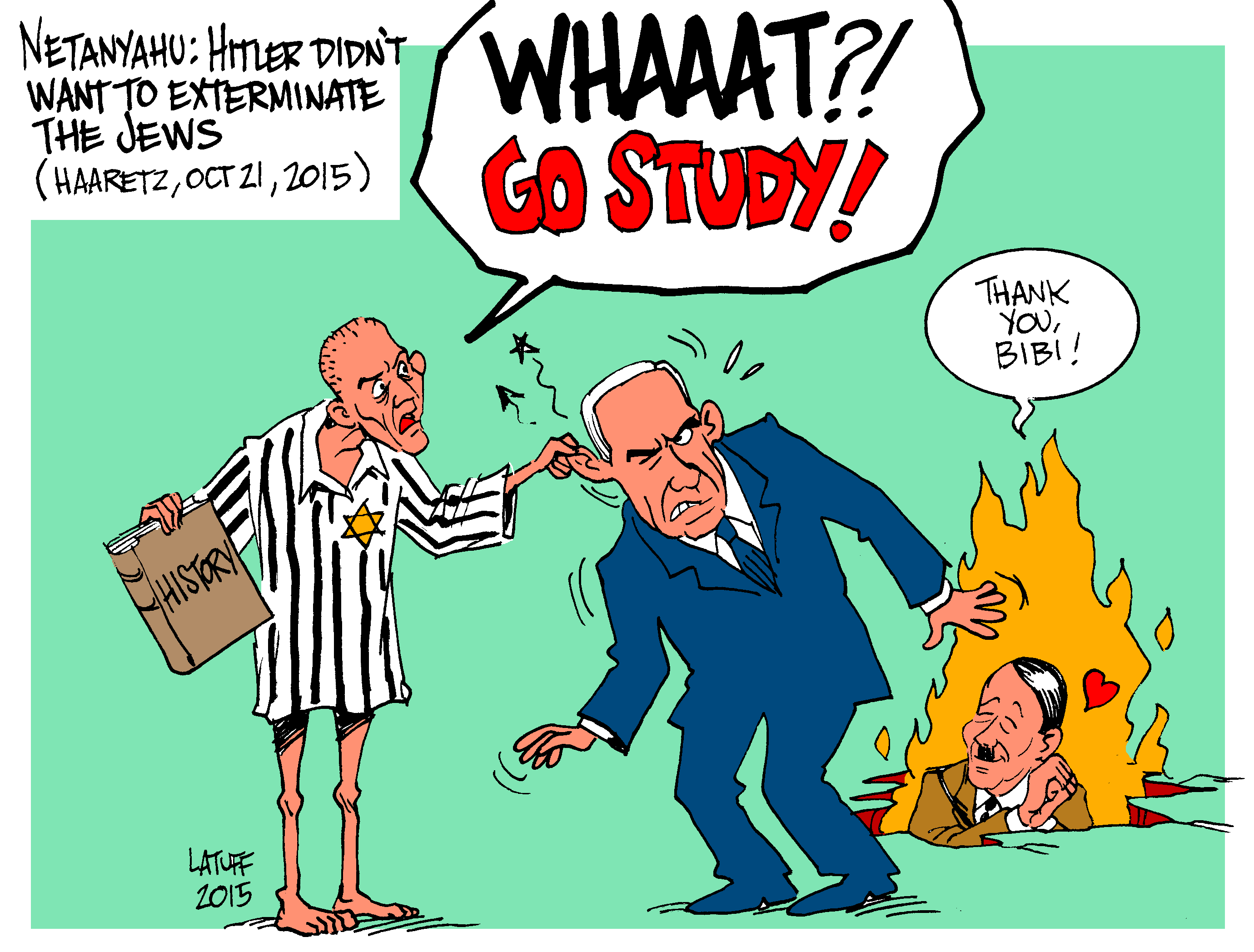 latuffcartoons.files.wordpress.com/2015/10/holocaust-israel-netanyahu-palestinians-hitler.gif