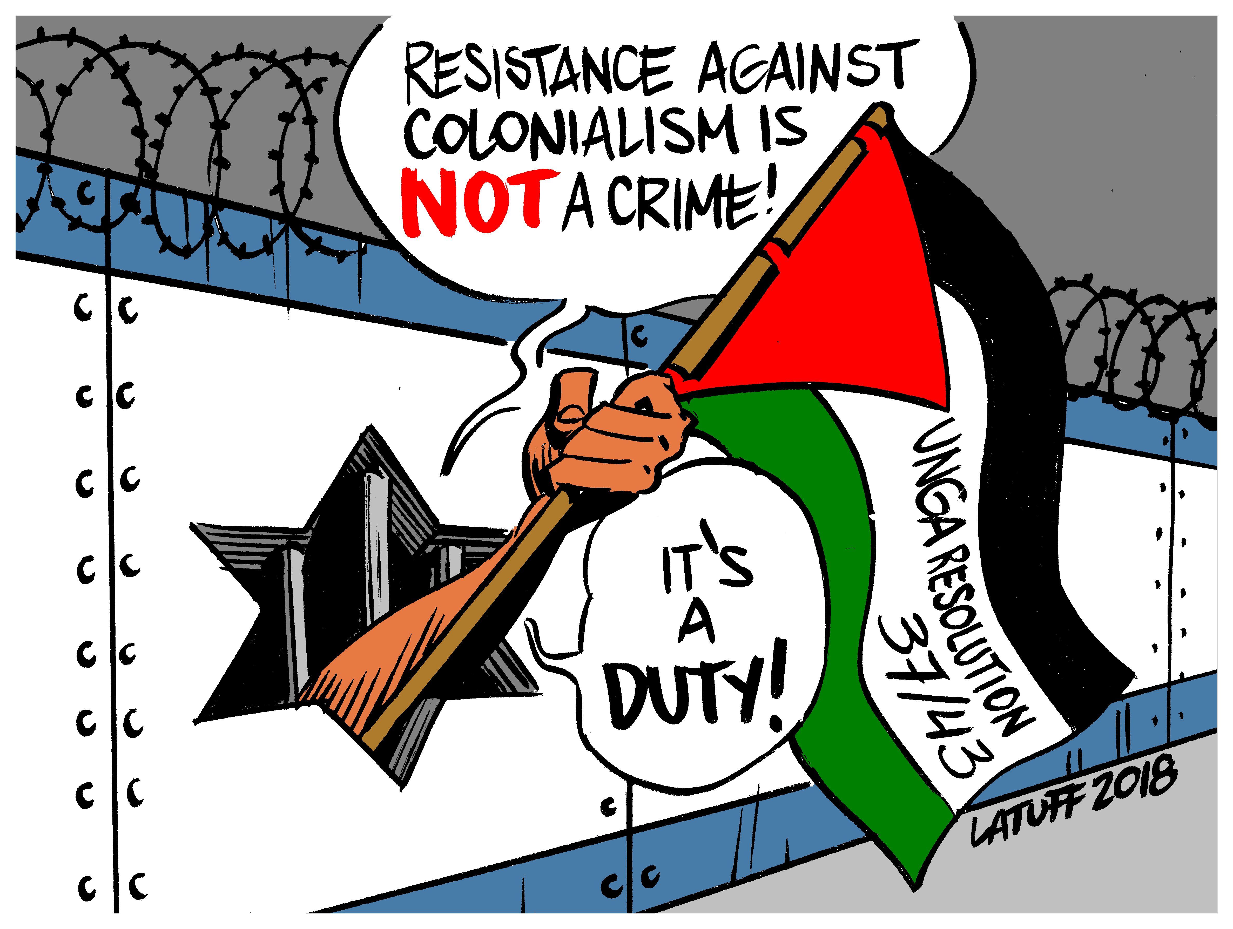 Resistance against colonialism is NOT a crime it is a DUTY Palestine Israel